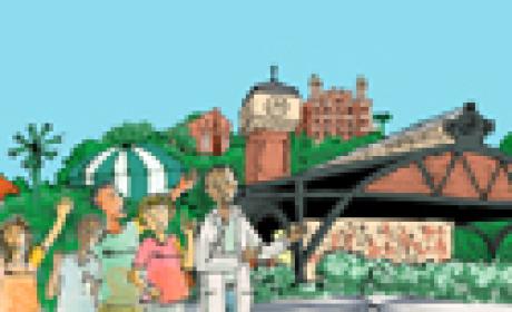 Imagem: Museu da Vida Desenho mostrando a estação do trenzinho da Fiocruz