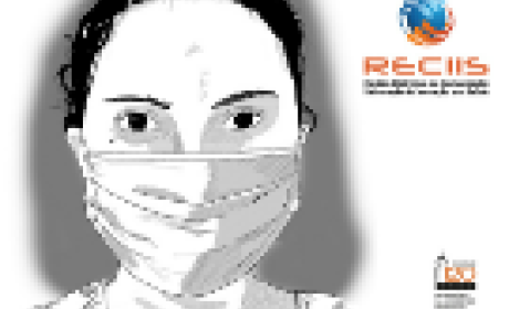 Imagem: Icict Desenho de uma mulher de máscara