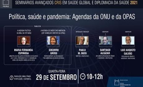Imagem: Divulgação Agendas da ONU e Opas para política e saúde são tema de evento on-line nesta q