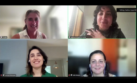 Palestrantes na sala de Zoom durante o webinário sobre estudos Pathfinder