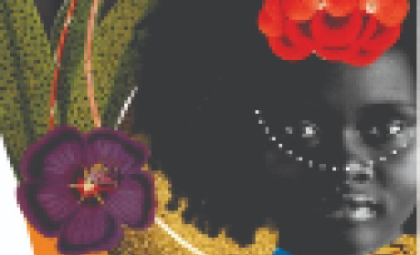 Imagem: divulgação Rosto de uma menina negra com uma rosa vermelha na cabeça