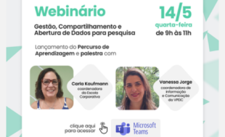 Webináro Gestão, Compartilhamento e Abertura de Dados para Pesquisa Webináro Gestão, Compartilhamento e Abertura de Dados para Pesquisa