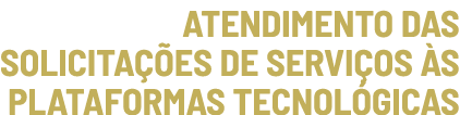 Atendimento das solicitações de serviços às plataformas tecnológicas