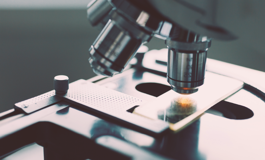 Microscope in the Laboratory, modern close-up shot