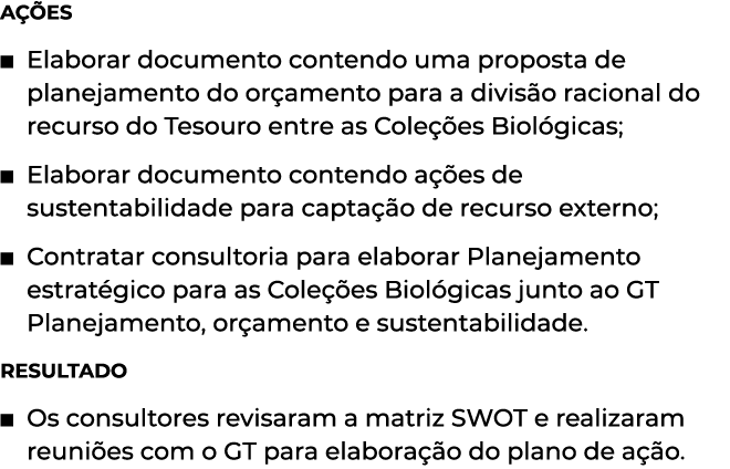 Ações Elaborar documento contendo uma proposta de planejamento do orçamento para a divisão racional do recurso do Tes   